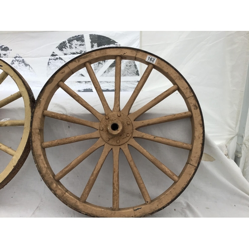 162 - PAIR OF VINTAGE CART WHEELS - DIA 26