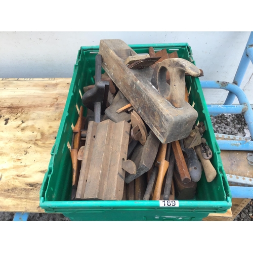 169 - CRATE OF VICTORIAN AND LATER WOODEN PLANES ETC