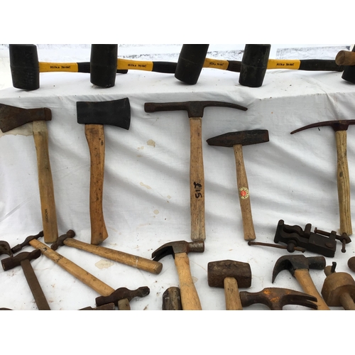 172 - CRATE OF HAMMERS AND MALLETS