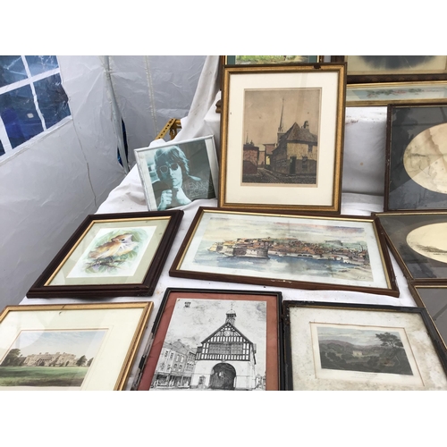 174 - LARGE QTY OF FRAMED PICTURES AND PRINTS