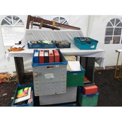 189 - 6 CRATES AND 3 SMALL TRAYS OF STATIONARY ITEMS