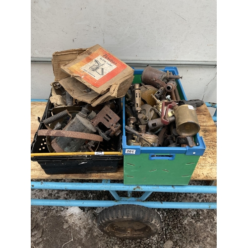 201 - 2 CRATE OF BLOW LAMPS ETC