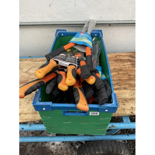 205 - CRATE OF GARDEN SHEARS