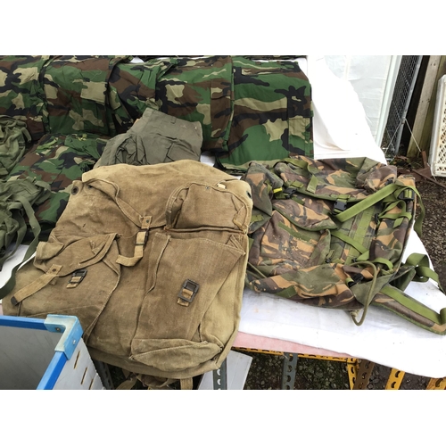 230 - 3 CRATES OF CAMOUFLAGE HATS AND CLOTHING