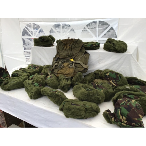 230 - 3 CRATES OF CAMOUFLAGE HATS AND CLOTHING