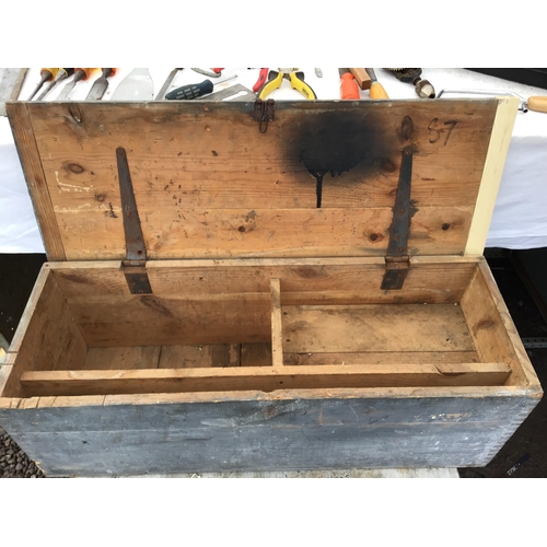 231 - CRATE OF TOOLS, WOODEN BOX AND TOOL BOX OF TOOLS