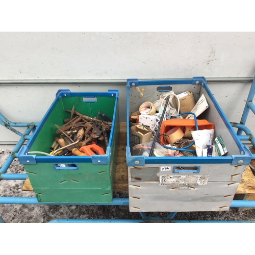 236 - 2 CRATES OF TOOLS - PLIERS ETC