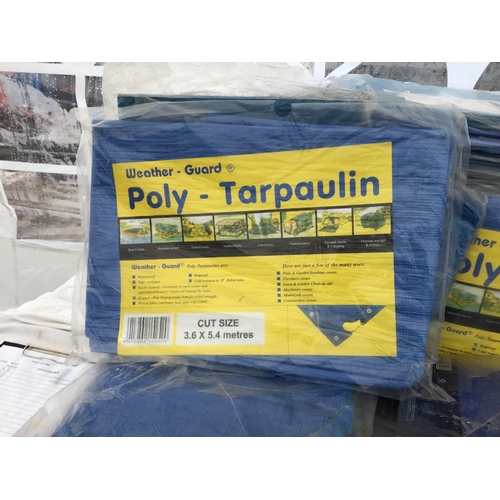 246 - LARGE QTY OF BRAND NEW TARPAULINS ETC