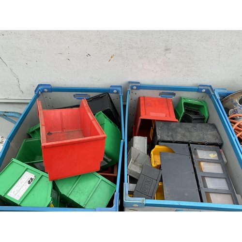 261 - 2 CRATES OF SCREW ORGANISERS AND CRATE OF HARDWARE