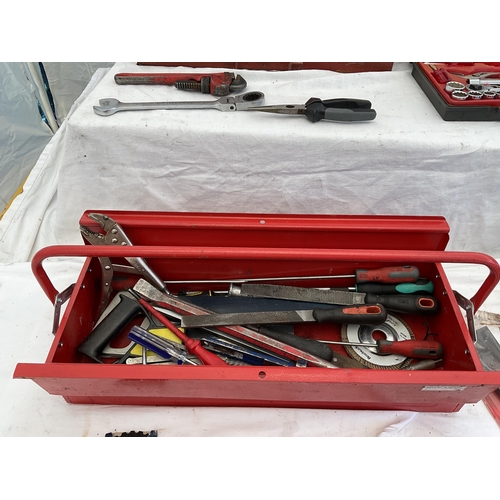 14 - 6 TOOL BOXES TO INCLUDE TOOLS SOCKET SETS ETC