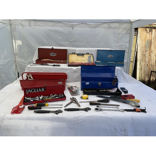 14 - 6 TOOL BOXES TO INCLUDE TOOLS SOCKET SETS ETC