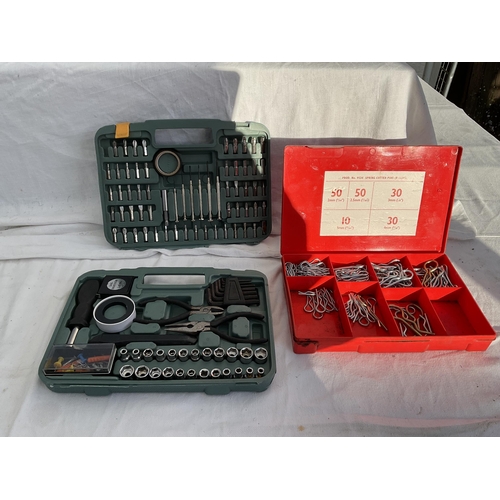 2 - LARGE CRATE OF HARDWARE TO INCLUDE SOCKET SETS & TOOLS