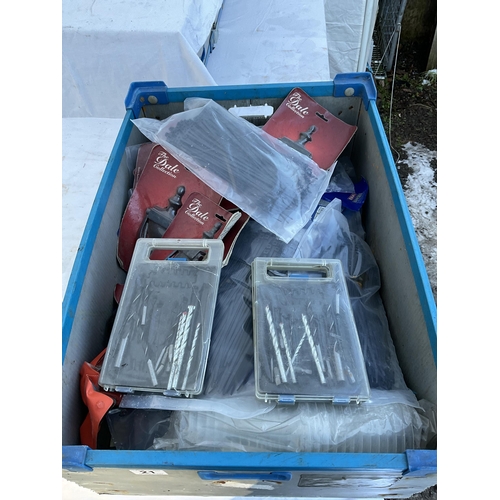 21 - 2 CRATES OF HARDWARE TO INCUDE NEW DOOR KNOCKERS, CABLE TIES ETC