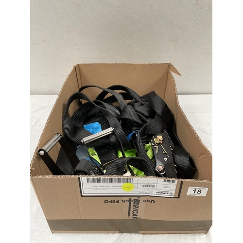 18 - BOX OF NEW RATCHET STRAPS