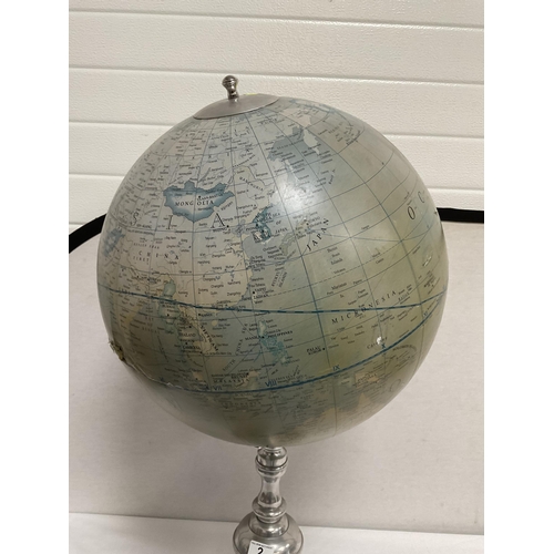 2 - LARGE WORLD GLOBE ON STAND A/F H34