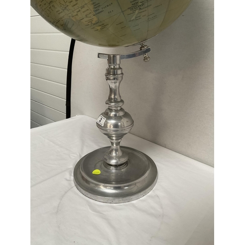 2 - LARGE WORLD GLOBE ON STAND A/F H34