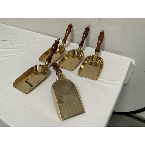 5 - 5 REPRODUCTION BRASS COAL SHOVELS L14