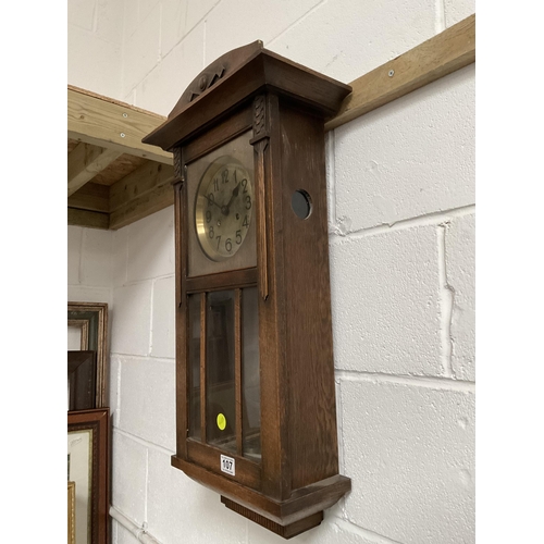 107 - VINTAGE OAK WALL CLOCK H30