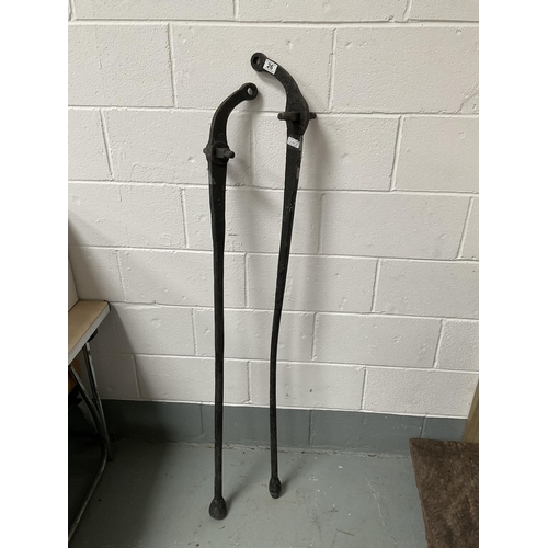 26 - 2 CAST IRON PUMP HANDLES L60