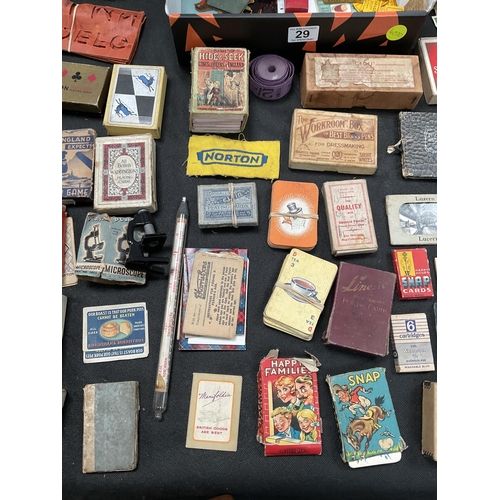 29 - BOX OF VINTAGE PLAYING CARDS