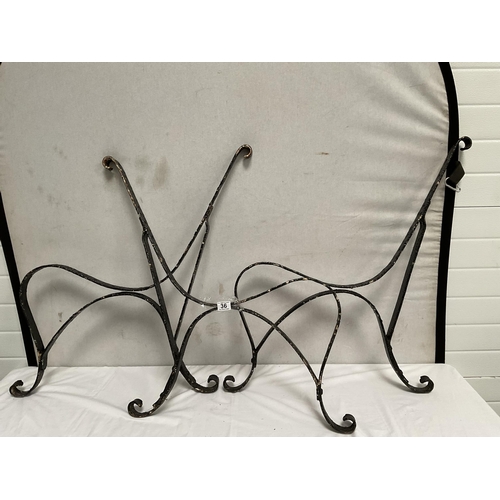 36 - 3 CAST IRON BENCH ENDS H30