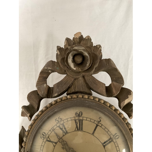 37 - VINTAGE ORNATE WALL CLOCK A/F H21