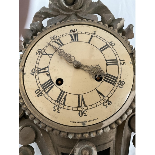 37 - VINTAGE ORNATE WALL CLOCK A/F H21