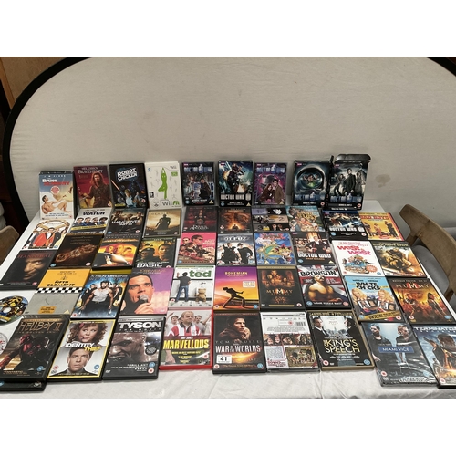 41 - BOX OF DVD'S TO INCLUDE DR WHO ETC