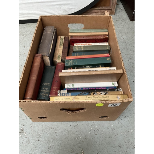 88 - BOX OF BOOKS TO INCLUDE CHARLES DICKINS ETC