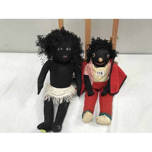 116 - 2 VINTAGE ETHNIC DOLLS