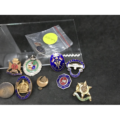 126 - QTY OF ENAMEL MILITARY BADGES ETC