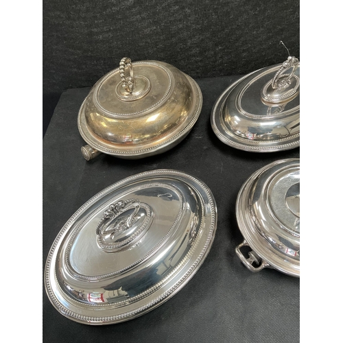 9 - BOX OF PLATED ITEMS TO INCLUDE COFFEE POTS, CAKE STAND, TRAYS ETC