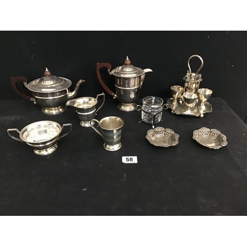 58 - BOX OF SILVER PLATED ITEMS ETC