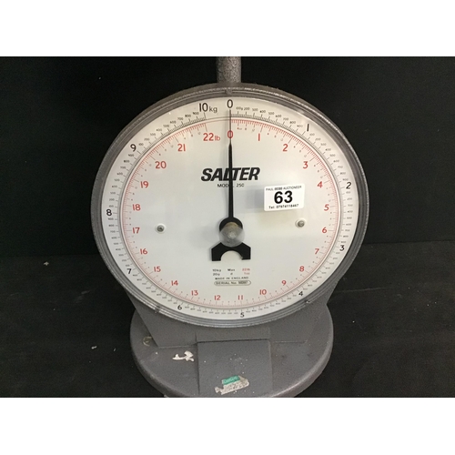 63 - MODERN SALTER SCALES WITH CHROME TRAY