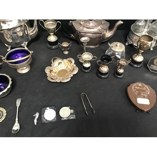 70 - CRATE OF SILVER PLATED ITEMS