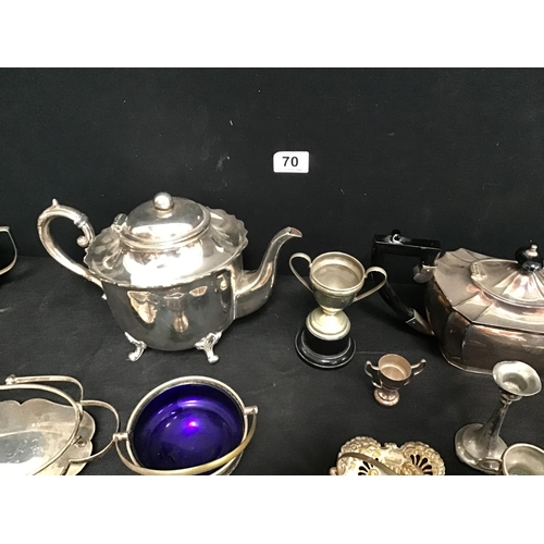 70 - CRATE OF SILVER PLATED ITEMS