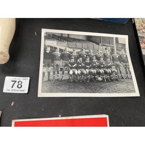 78 - BOX OF SHREWSBURY PROGRAMMES,SIGNED TEAM PHOTO AND SUPPORTERS RATTLE