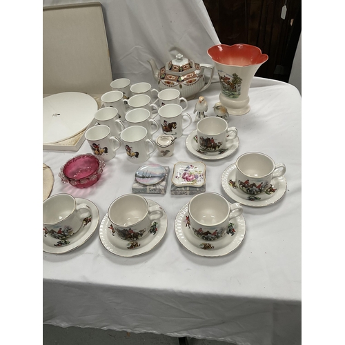 93 - 2 BOXES OF CHINA AND A BOX OF SILVER PLATED ITEMS