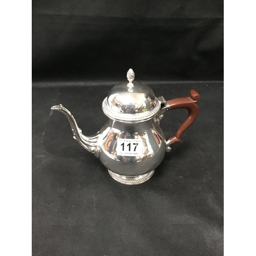 117 - BARKER ELLIS 4 PIECE SILVER PLATED TEA AND COFFEE SET H10