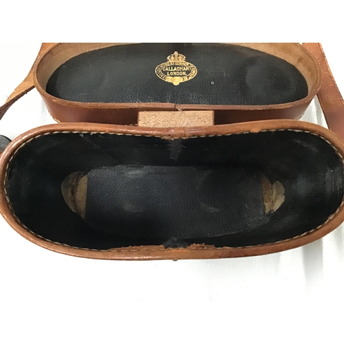 123 - 2 PAIRS OF VINTAGE BINOCULARS IN CASES WITH RACE MEETING TICKETS