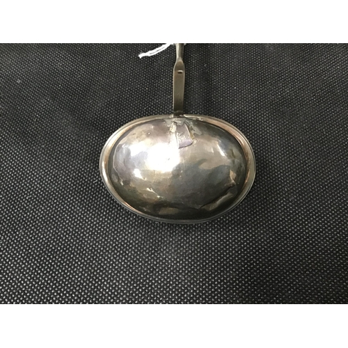 124 - HALLMARKED SILVER LADLE WITH TWIST DECORATION TO HANDLE L13.5