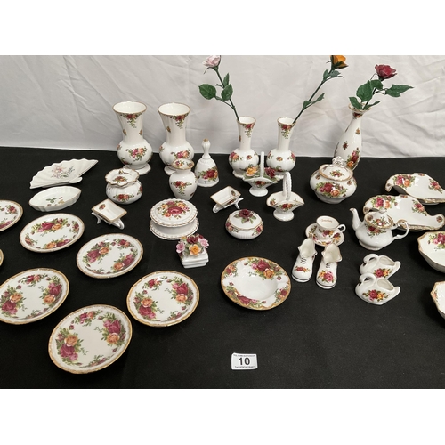 10 - BOX OF COUNTRY ROSE, ROYAL ALBERT CHINA AND OTHERS