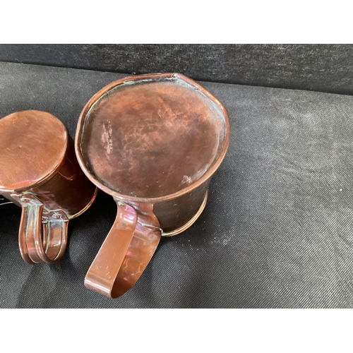 11 - 4 VICTORIAN GRADUATED COPPER TANKARDS
LARGEST H7