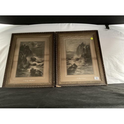 12 - PAIR OF VICTORIAN FRAMED PICTURES - NO MANS LAND AND ROCKY HEADLAND
18