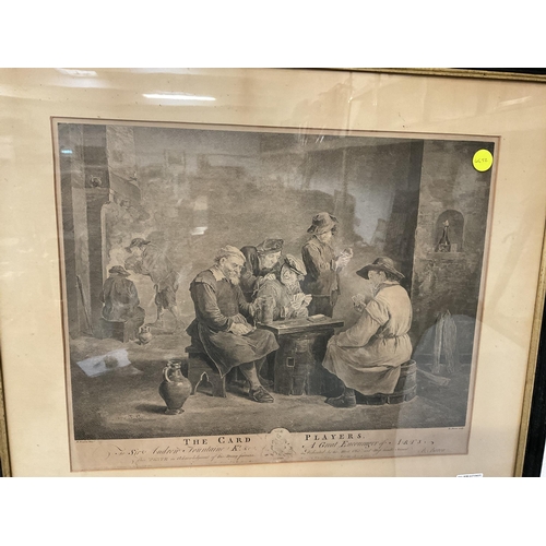 31 - VICTORIAN FRAMED PRINT-THE CARD PLAYERS SIGNED TO MARGIN IN PENCIL
28