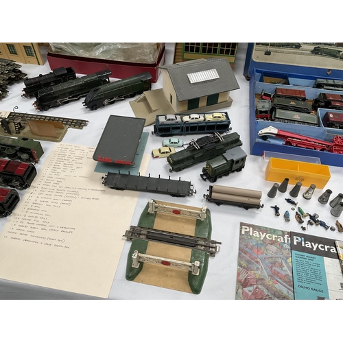 90 - LARGE VINTAGE HORNBY 00 GAUGE TRIAN SET TO INCLUDE LOCO'S ,TENDERS,TRUCKS,TRACK,BUILDINGS ,SHED ,CON... 