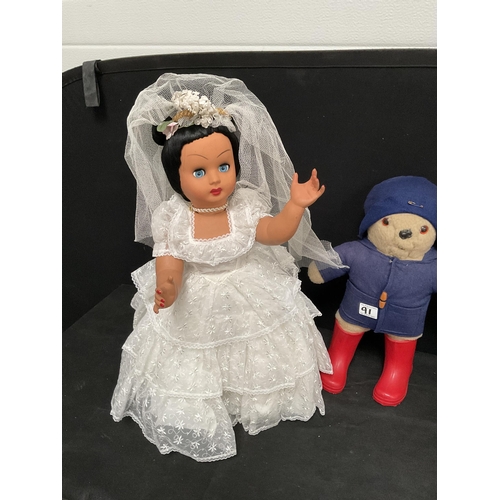 91 - COLLECTERS WALKING DOLL,PADDINTON BEAR AND VINTAGE DOLL