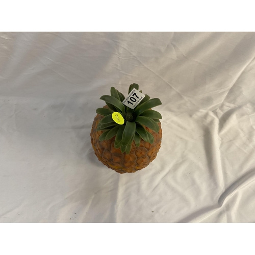 107 - VINTAGE PINEAPPLE ICE BUCKET WITH GLASS LINER H11