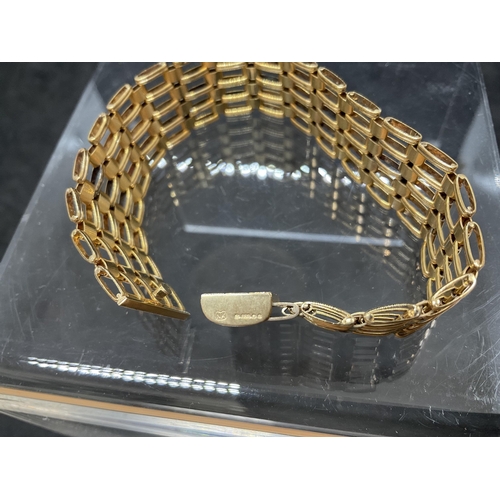 130 - 9CT GOLD 5 BAR FLEXIBLE BRACELET WEIGHT 21G