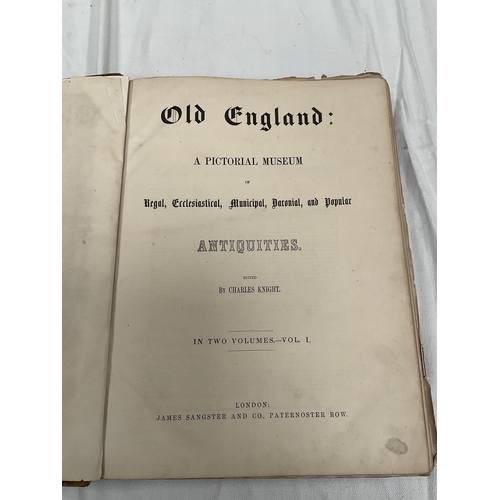 146 - ANTIQUE COPY OF OLD ENGLAND A PICTORIAL MUSEUM PART LEATHER BOUND